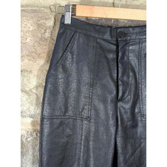 Princess Polly Encore Faux Leather Pants Woman's 4 High Rise Straight Leg Rocker - Picture 5 of 11